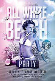 All White Beach Party Flyer