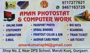 Great products, best prices, outstanding service! Aman Photostat Computer Work Stationery Shop In Maruti Kunj