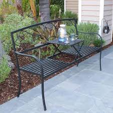 Seikou decoration limited is supplying to the super chain stores in american, canada and europe market, such as the home depot, aldi, menards, canadian tire corporation. Alpine Corporation Metal Garden Bench With Retractable Table Vtfam114 The Home Depot