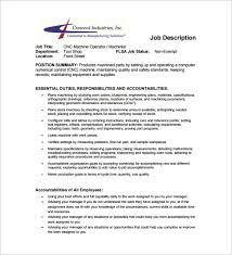 Machine Operator Job Description Under Fontanacountryinn Com