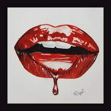 drawing of red lips rc art