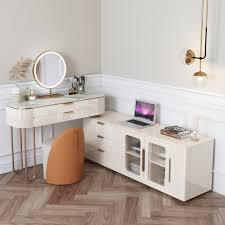 modern vanity set with dresser