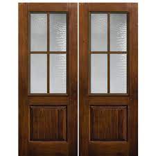 4 Lite Fiberglass Entry Double Doors