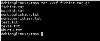 la commande tar utilisations et