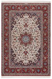 isfahan persian rug white 306 x 204 cm
