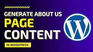 generate about us page content in wordpress