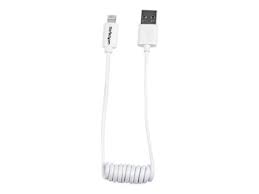 Product Startech Com Lightning To Usb Cable Coiled Lightning Cable 0 3m 1ft White Apple Mfi Certified Usbclt30cmw Lightning Cable Lightning Usb 1 Ft