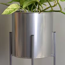 Metal flower pot 235mm/275mm tall. Hartleys Set Of Deep Tall Plant Pots With Stands Flower Pots Execusource Garden Outdoors