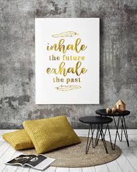 No physical item will be sent. Inhale Exhale Wall Art Gold Frame