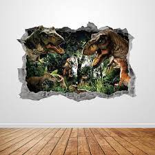 Dinosaurs Wall Decal Smashed 3d Graphic