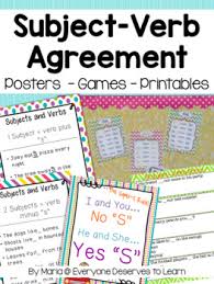 Subject Verb Agreement Anchor Chart Worksheets Teaching