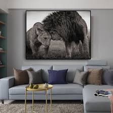 White Lion Art Canvas Painting Wall Art