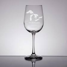 Great Lakes Wine Glass Custom Etched