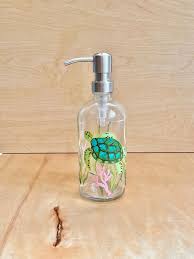 Hand Painted Soap Dispenser With Sea