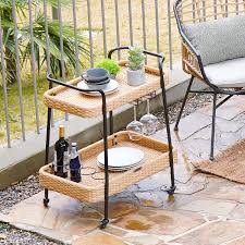 Outdoor Indoor Pe Wicker Steel 2 Tier