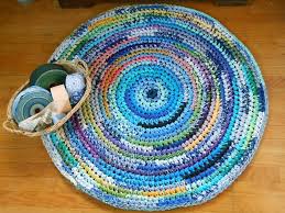 round rag rug in blues 39