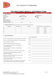 Free 6 Assessment Form For Employment Pdf