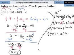 Solving Equations With The Variable On