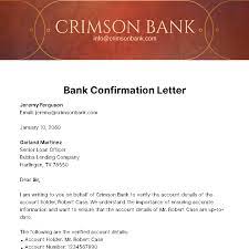 bank confirmation letter template