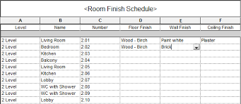 Room Finish Material Schedule And
