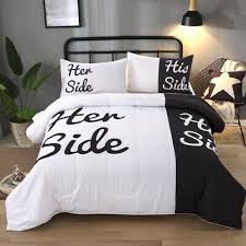 his her side comforter set pillowcase