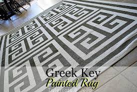 ikea hack paint a geometric greek key rug