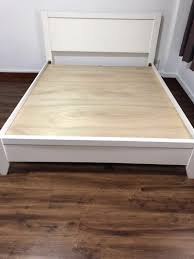 ikea queen white wooden bed frame
