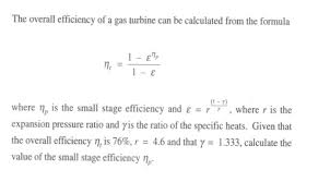 Overall Efficiency Of A Gas Turbine