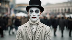 a charming portrait of a mime his face