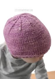 Square shape handknit hat for infants and toddlers. Easy Knit Flat Baby Hat Knitting Pattern Little Red Window
