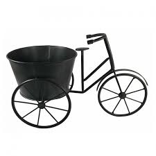 Bronze Tricycle Garden Planter Black