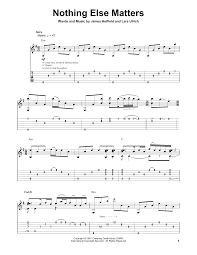 When i say solo guitar, i do not mean the electric guitar solo. Nothing Else Matters Sheet Music Metallica Guitar Tab Single Guitar