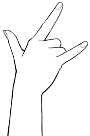 i love you hand sign 2 line drawing