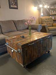 Industrial Coffee Table With Casters