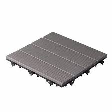 Grey Wpc Decking Tiles For Floor Fitting