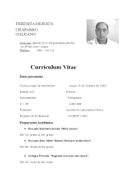 Orden, orden y más orden. Curriculum Vitae De Teresita Chaparro Paraguay Seguridad Publica