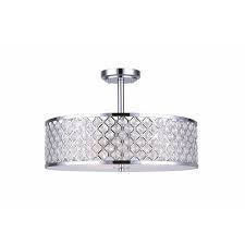 The options are almost endless and the styles will impress. Hampton Bay Luciana 18 Inch 3 Light 100w Chrome Semi Flushmount Ceiling Light With Crystal The Home Depot Canada