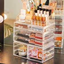 large acrylic makeup cosmetic organizer