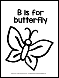 Pick up pencils and relax! B Is For Butterfly Coloring Page Super Easy To Download The Art Kit