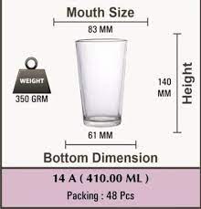 Water Glass Size Medium Capacity 350 Ml