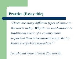 ielts essay different types of music juices