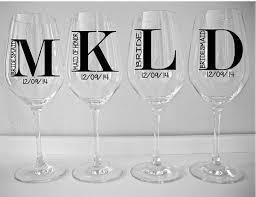 This diy personalized wine glasses project is a fun and affordable way to enhance your wine experience. Single Diy Wine Glass Decal Monogram With Title And Date Wedding Party Favor Vinyl Decal Wedding Party Glass Decals Glasses Not Included Wine Glass Decals Diy Wine Glass Wine Glass