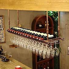 My wife could not reach the rack without using a stool. Fkrack Simple Style Iron Hanging Wine Glass Rack Ceiling Decoration Shelf Bars Restaurants Kitchens Hanging Wine Glass Rack Wine Glass Rack Wine Glass Storage
