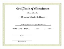 Ornate Attendance Certificate Of Template Free Award Jordanm Co