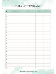 daily attendance sheet for employees