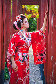 young woman in geisha costume