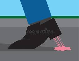 Image result for chewing gum  foot cartoon