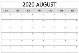 Free may 2020 printable calendar template. Free 2020 August Printable Calendar Templates Pdf Excel Word Printable Calendar Templates
