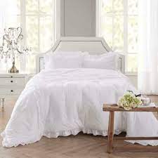 shabby chic white ruffle comforter set