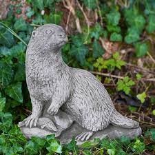 Otter Stone Statue Outdoor Garden